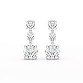 13.31 CT Round Cut Dangle Drop Earring